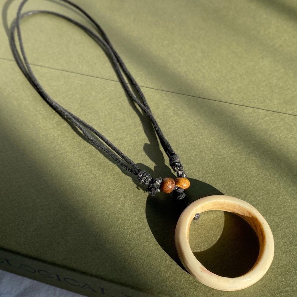 Vintage Ring Leather Necklace